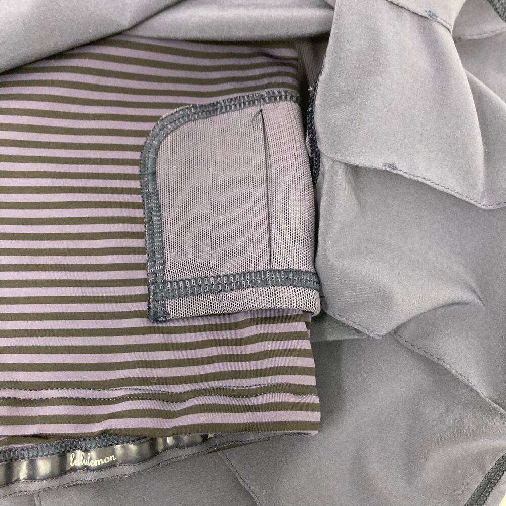 Lululemon Run Pace Setter Skirt Skort Ruffle Tennis Golf Sz 2 Stripe Cadet Blue - Picture 7 of 16